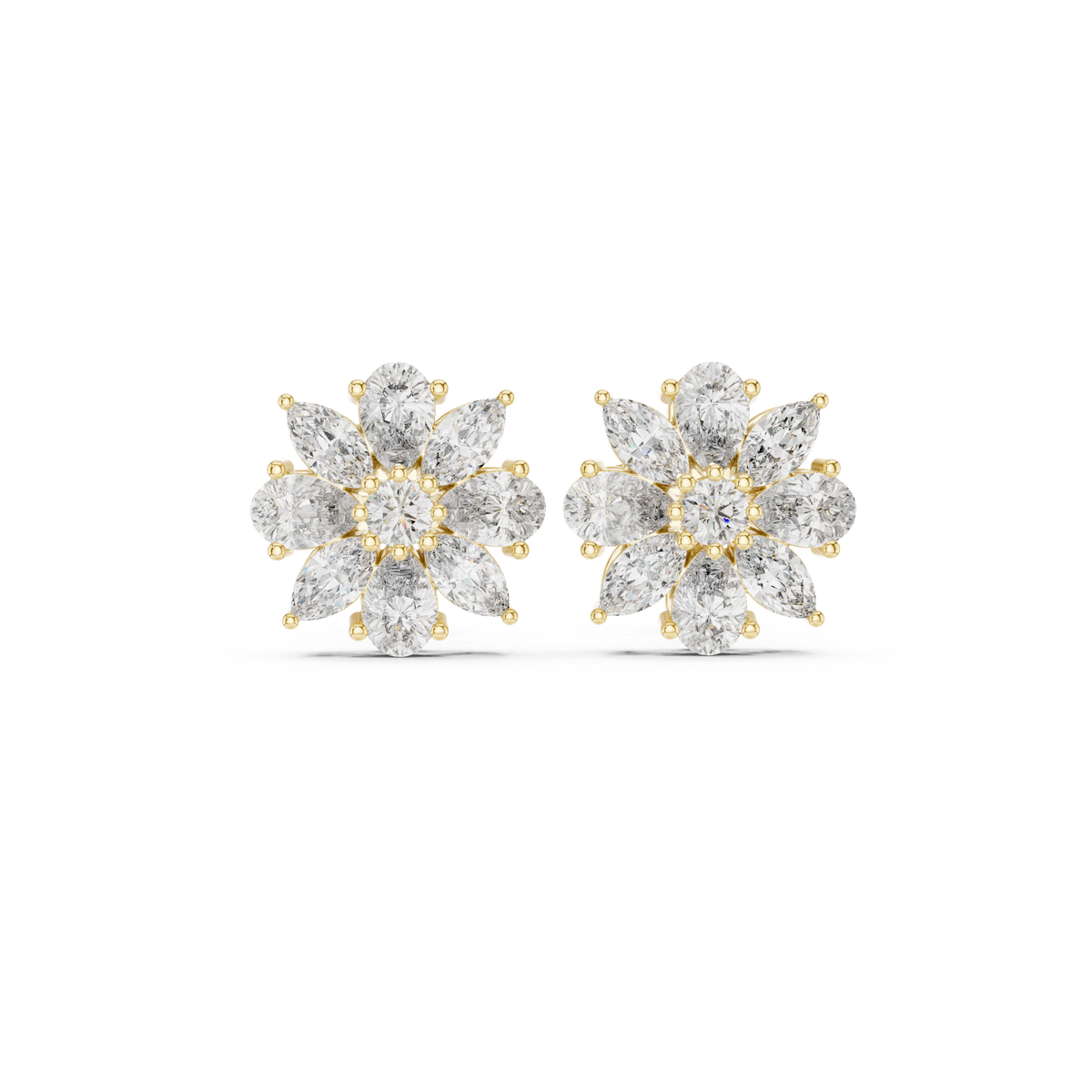 Lab grown diamond floral earrings collection | Jewelix Atelier