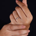 Emerald and Pear Cut Lab Grown Diamond Engagement Ring for Her
