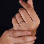 Emerald and Pear Cut Lab Grown Diamond Engagement Ring for Her
