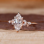 1 - 2 CT Marquise Shaped Diamond Ring with Marquise Side Stone