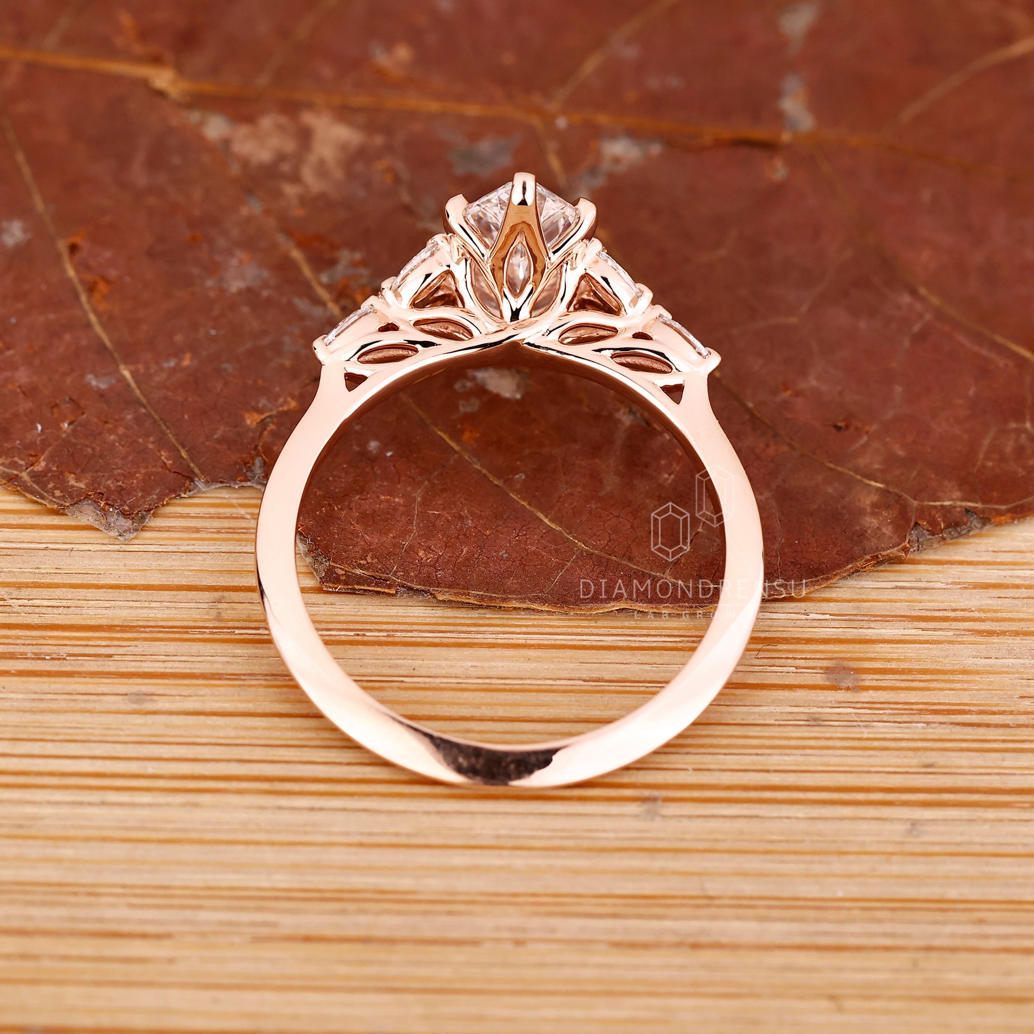 1 - 2 CT Marquise Shaped Diamond Ring with Marquise Side Stone