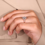 1 - 2 CT Marquise Shaped Diamond Ring with Marquise Side Stone