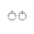 Pear Diamond Open Circle Stud Earrings