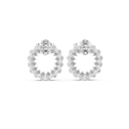 Pear Diamond Open Circle Stud Earrings