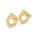 Pear Diamond Open Circle Stud Earrings