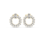 Pear Diamond Open Circle Stud Earrings