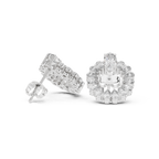 Pear Diamond Open Circle Stud Earrings