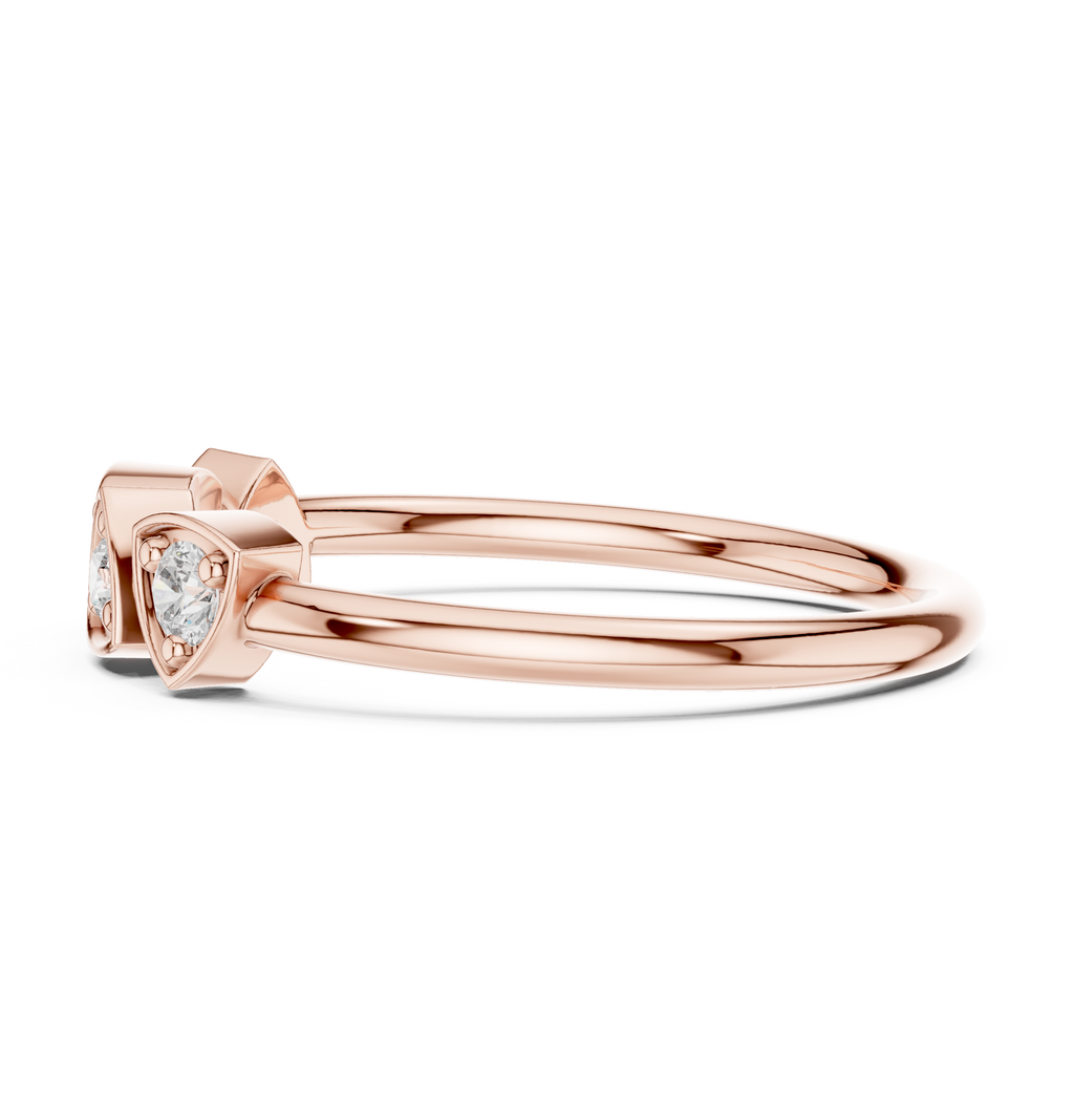 Four Stone Diamond Promise Ring in Sterling Silver