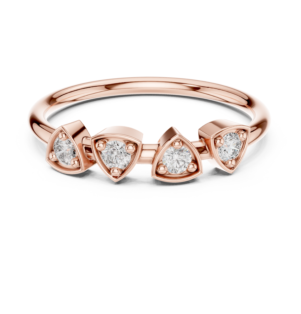 Four Stone Diamond Promise Ring in Sterling Silver