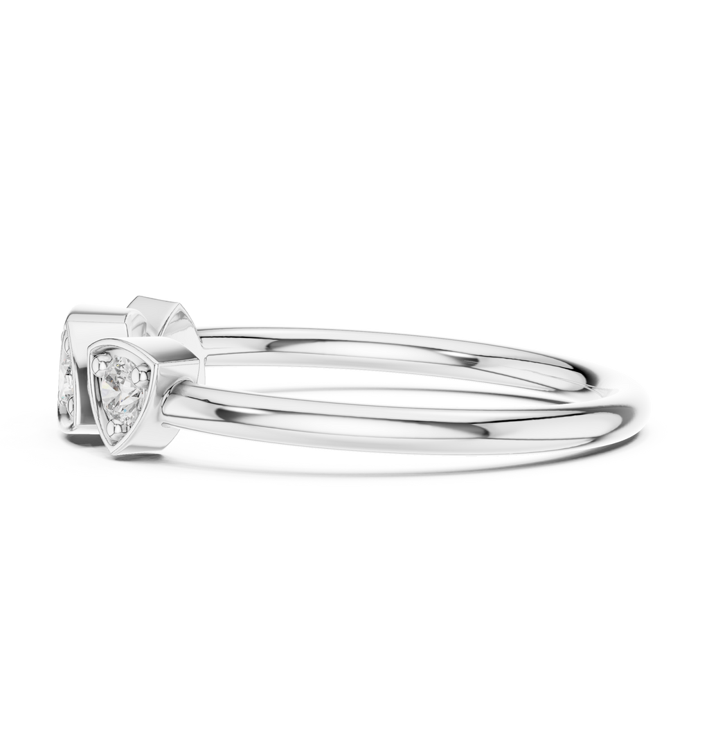 Four Stone Diamond Promise Ring in Sterling Silver