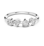 Four Stone Diamond Promise Ring in Sterling Silver