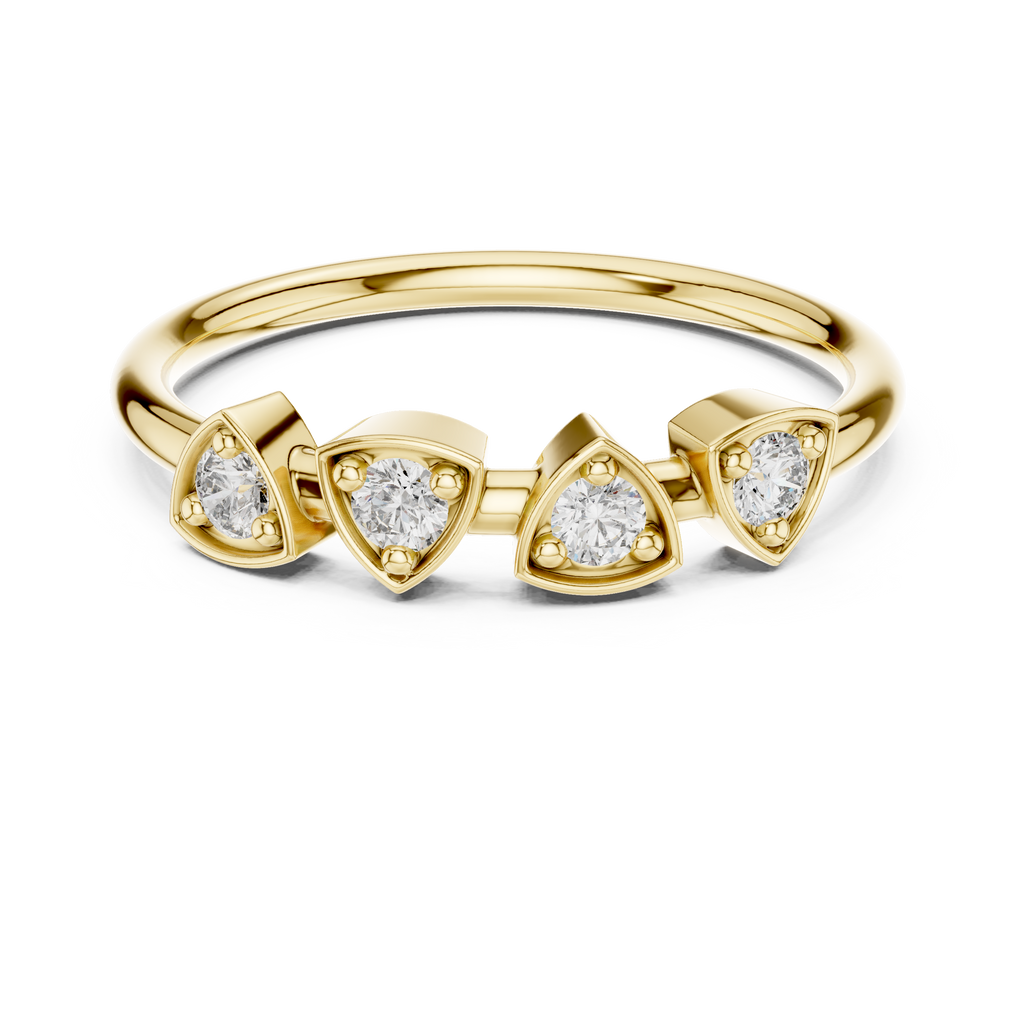 Four Stone Diamond Promise Ring in Sterling Silver