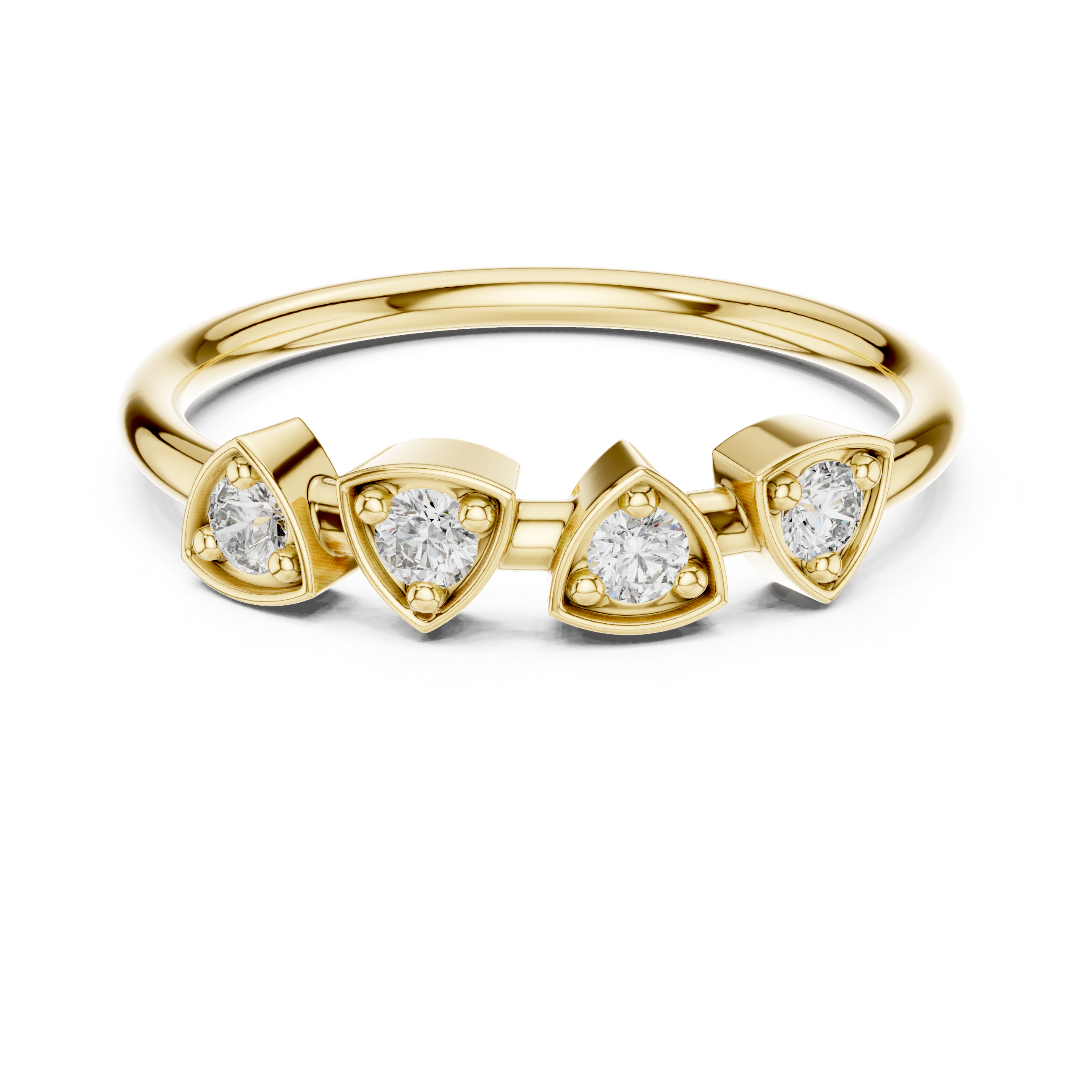 Four Stone Diamond Promise Ring in Sterling Silver