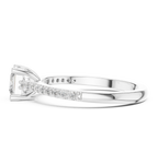 Princess Cut Diamond Engagement Ring with Pavé Band