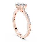 Princess Cut Diamond Engagement Ring with Pavé Band