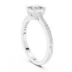 Princess Cut Diamond Engagement Ring with Pavé Band