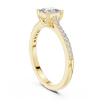 Princess Cut Diamond Engagement Ring with Pavé Band