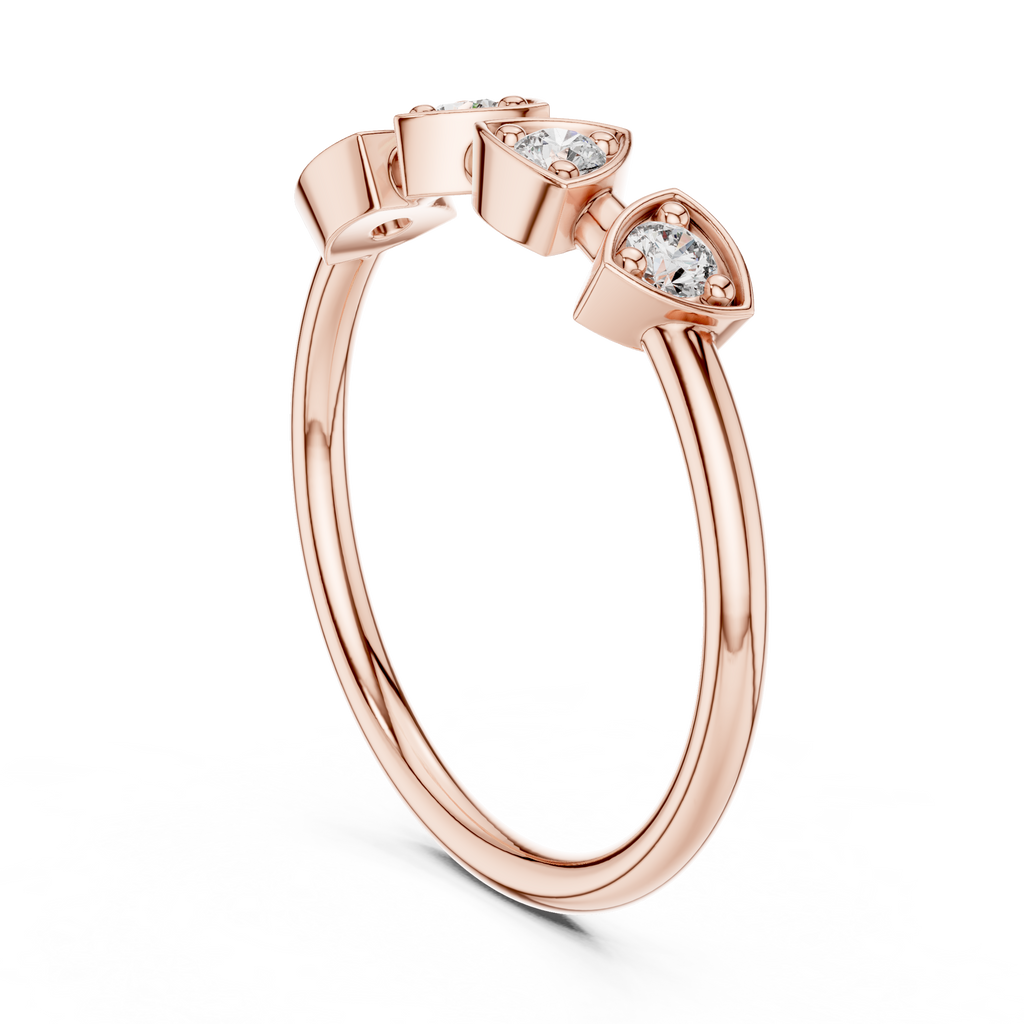 Four Stone Diamond Promise Ring in Sterling Silver