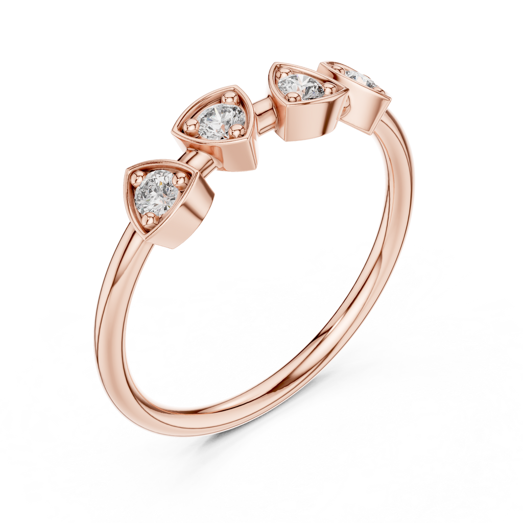 Four Stone Diamond Promise Ring in Sterling Silver