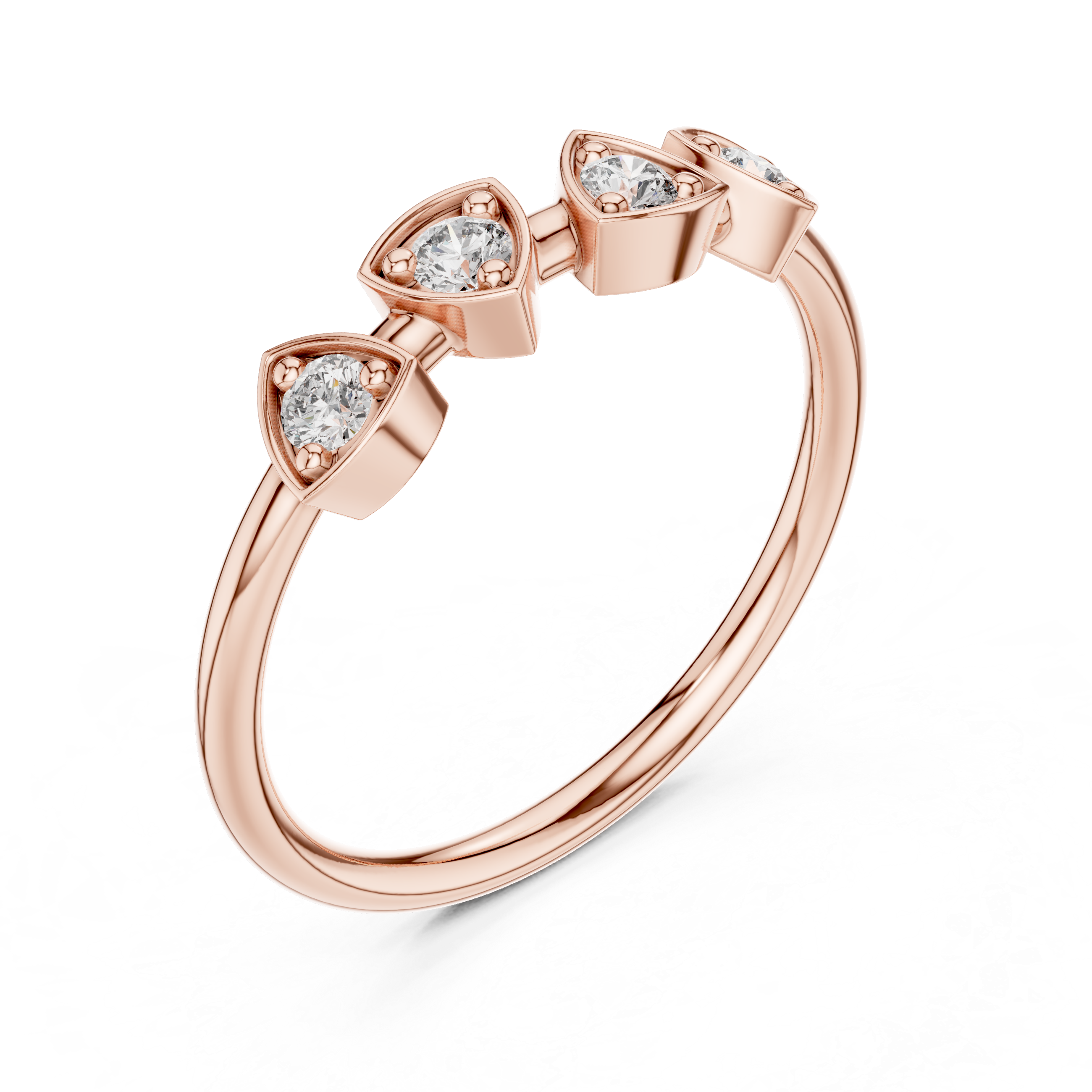 Four Stone Diamond Promise Ring in Sterling Silver