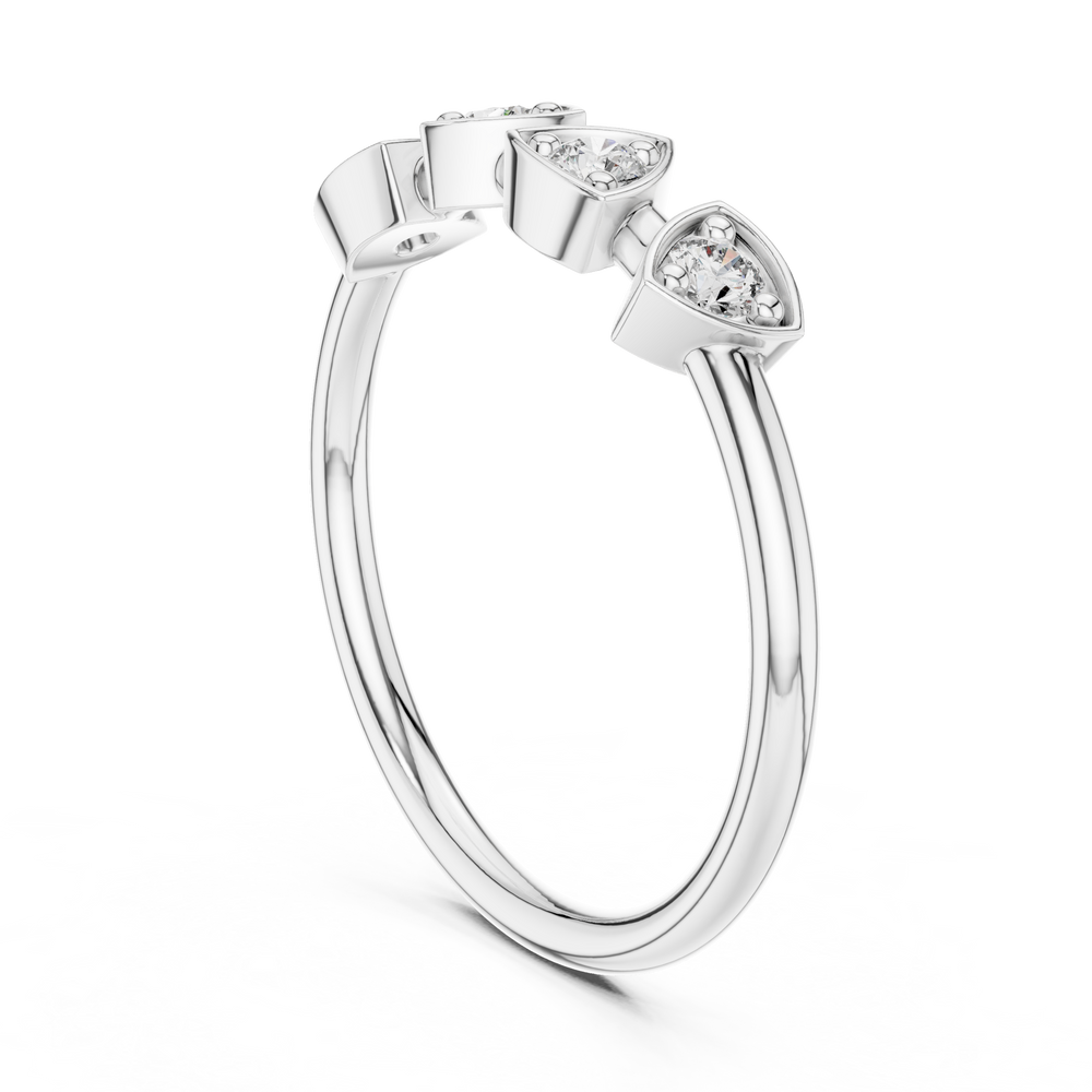 Four Stone Diamond Promise Ring in Sterling Silver