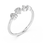 Four Stone Diamond Promise Ring in Sterling Silver