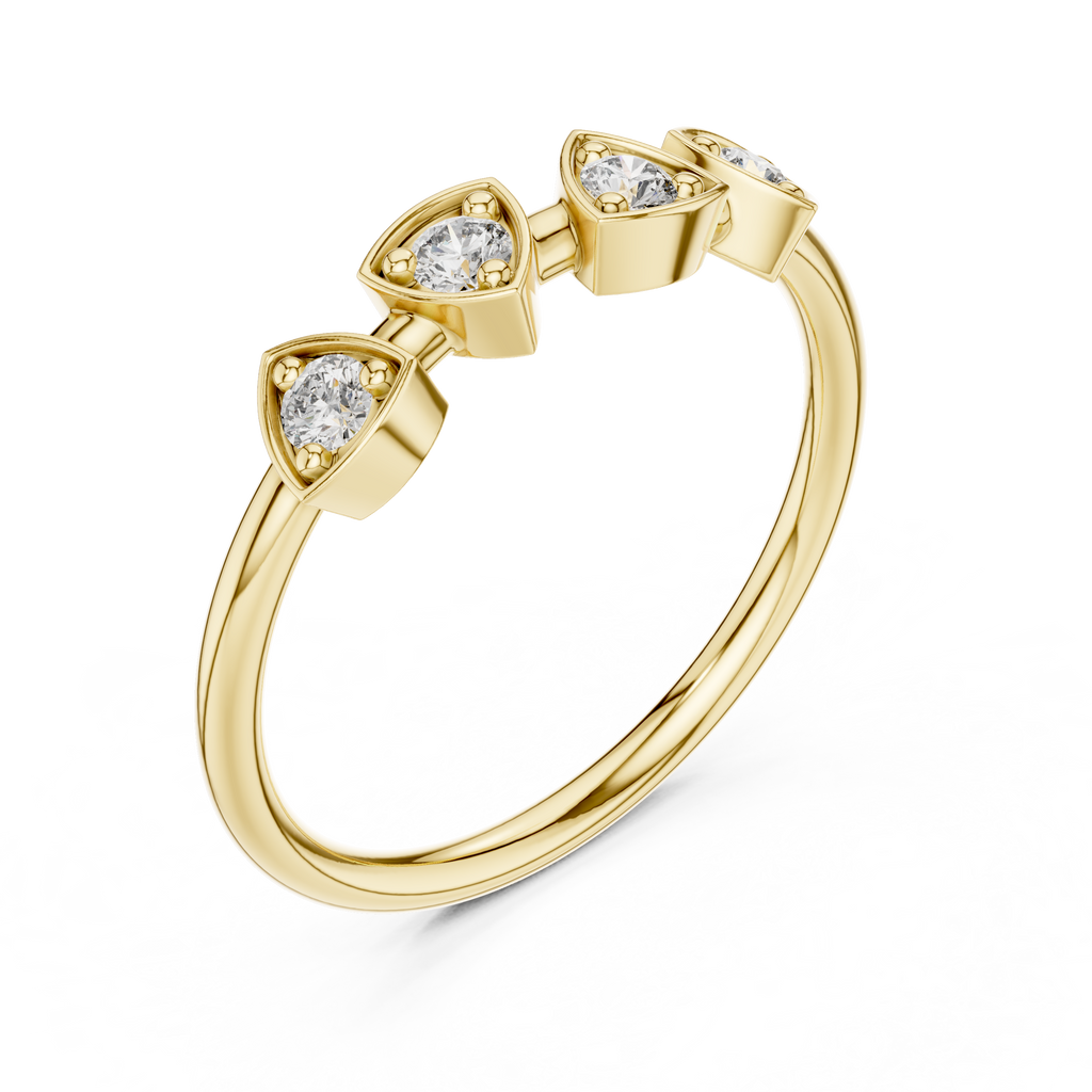 Four Stone Diamond Promise Ring in Sterling Silver