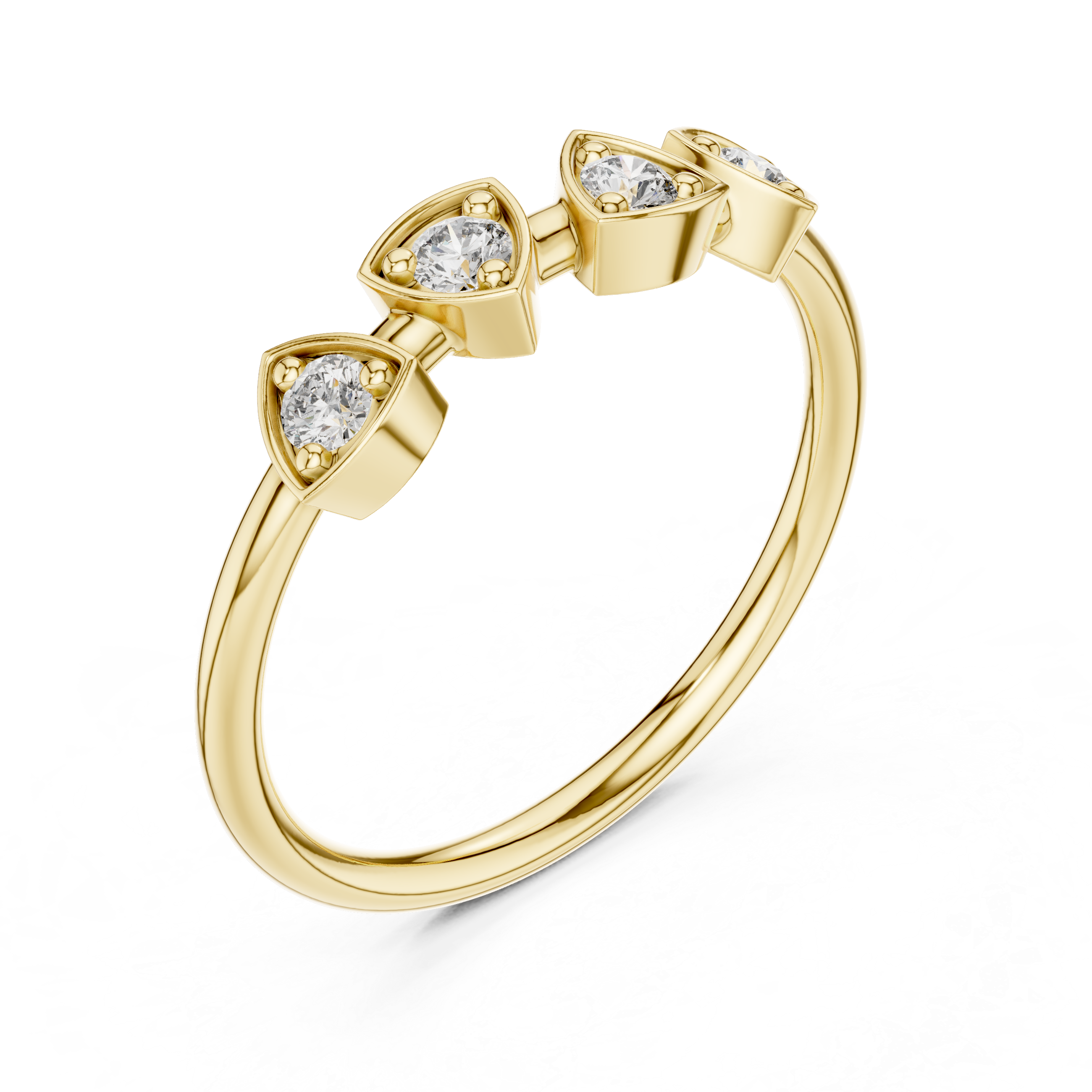 Four Stone Diamond Promise Ring in Sterling Silver