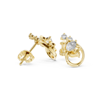 Pear Diamond Nature-Inspired Stud Earrings
