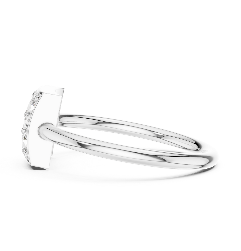 Four Stone Diamond Cluster Ring in Sterling Silver