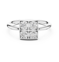 Four Stone Diamond Cluster Ring in Sterling Silver