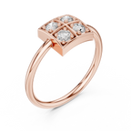 Four Stone Diamond Cluster Ring in Sterling Silver