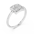Four Stone Diamond Cluster Ring in Sterling Silver