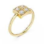 Four Stone Diamond Cluster Ring in Sterling Silver