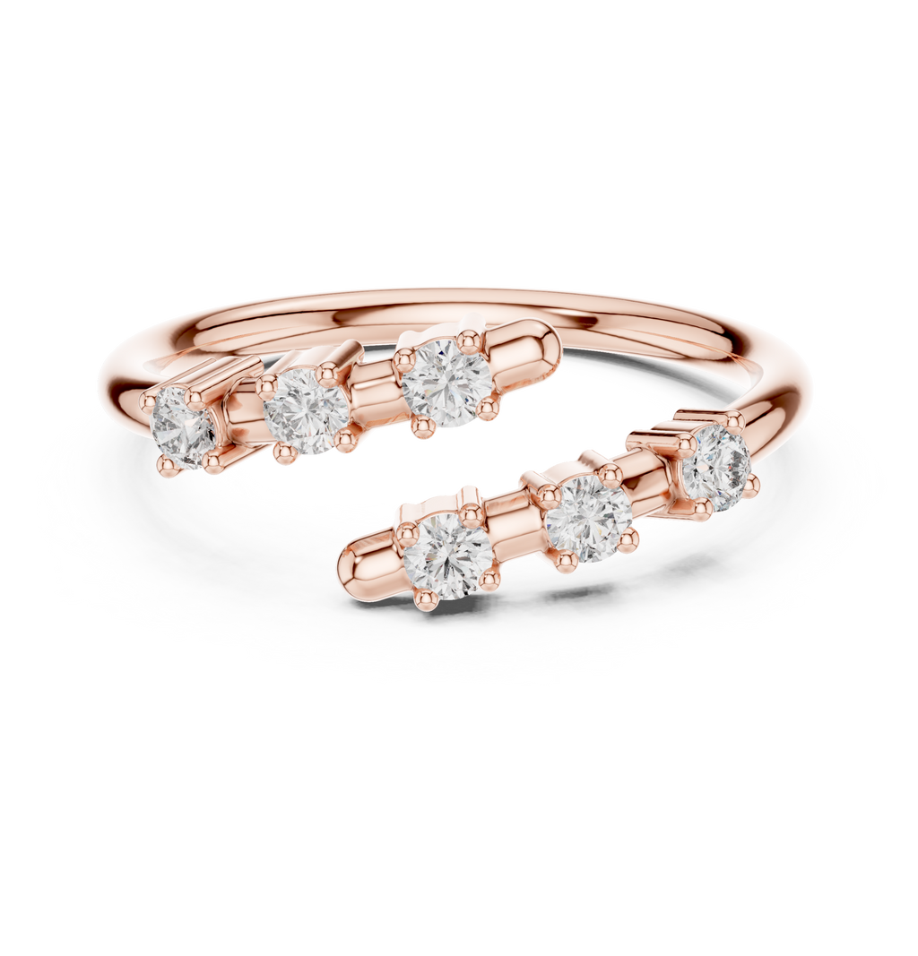 Six Stone Diamond Band Ring in Sterling Silver
