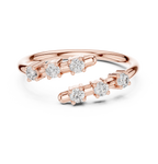 Six Stone Diamond Band Ring in Sterling Silver
