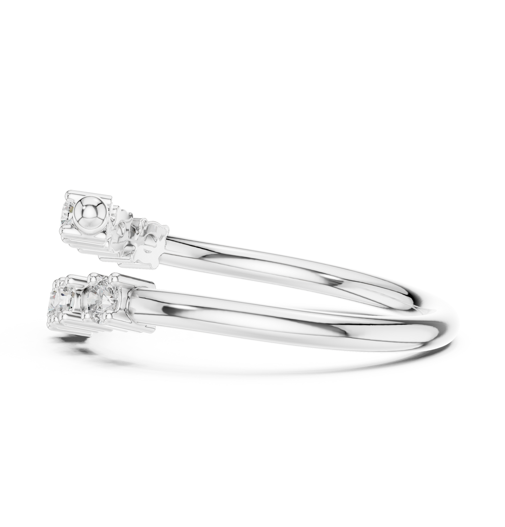 Six Stone Diamond Band Ring in Sterling Silver