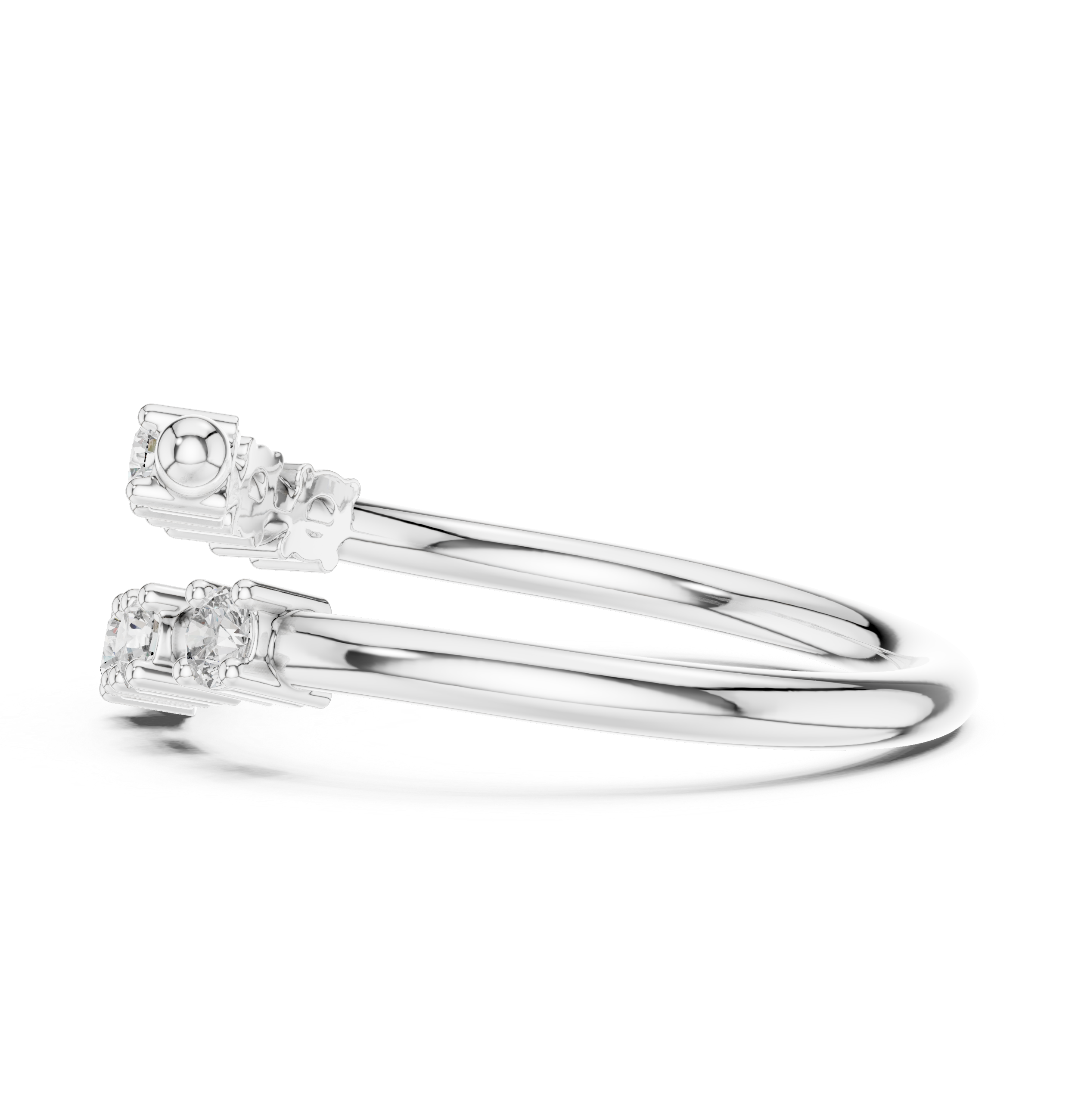 Six Stone Diamond Band Ring in Sterling Silver