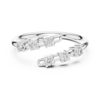 Six Stone Diamond Band Ring in Sterling Silver