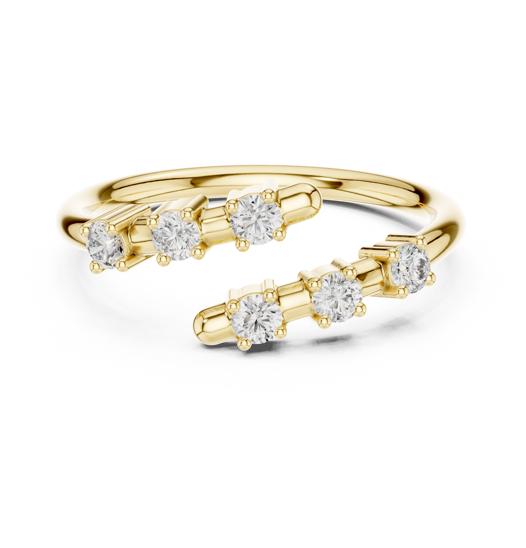 Six Stone Diamond Band Ring in Sterling Silver