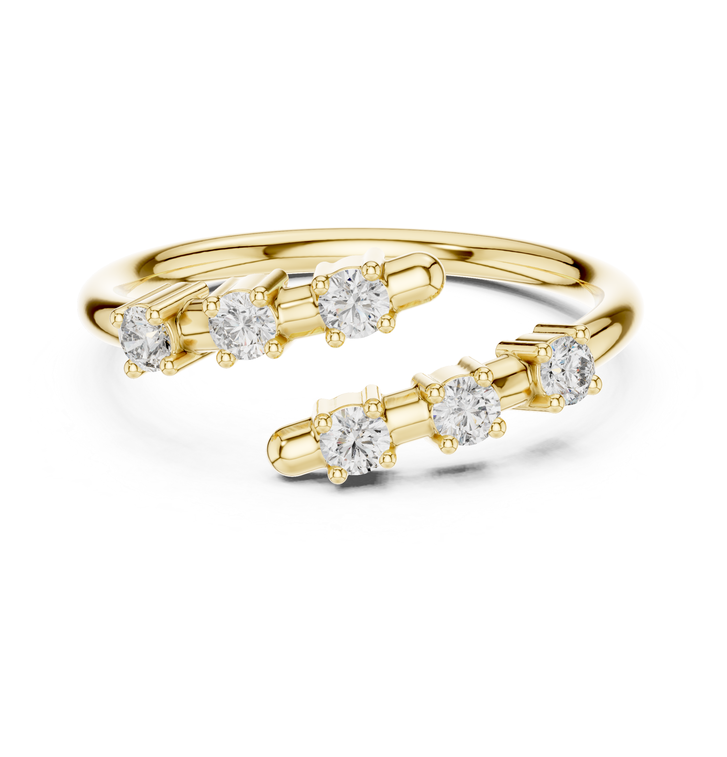 Six Stone Diamond Band Ring in Sterling Silver