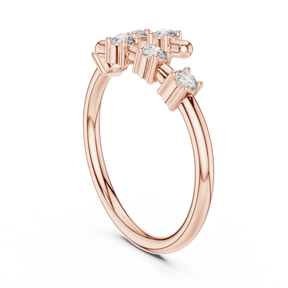 Six Stone Diamond Band Ring in Sterling Silver