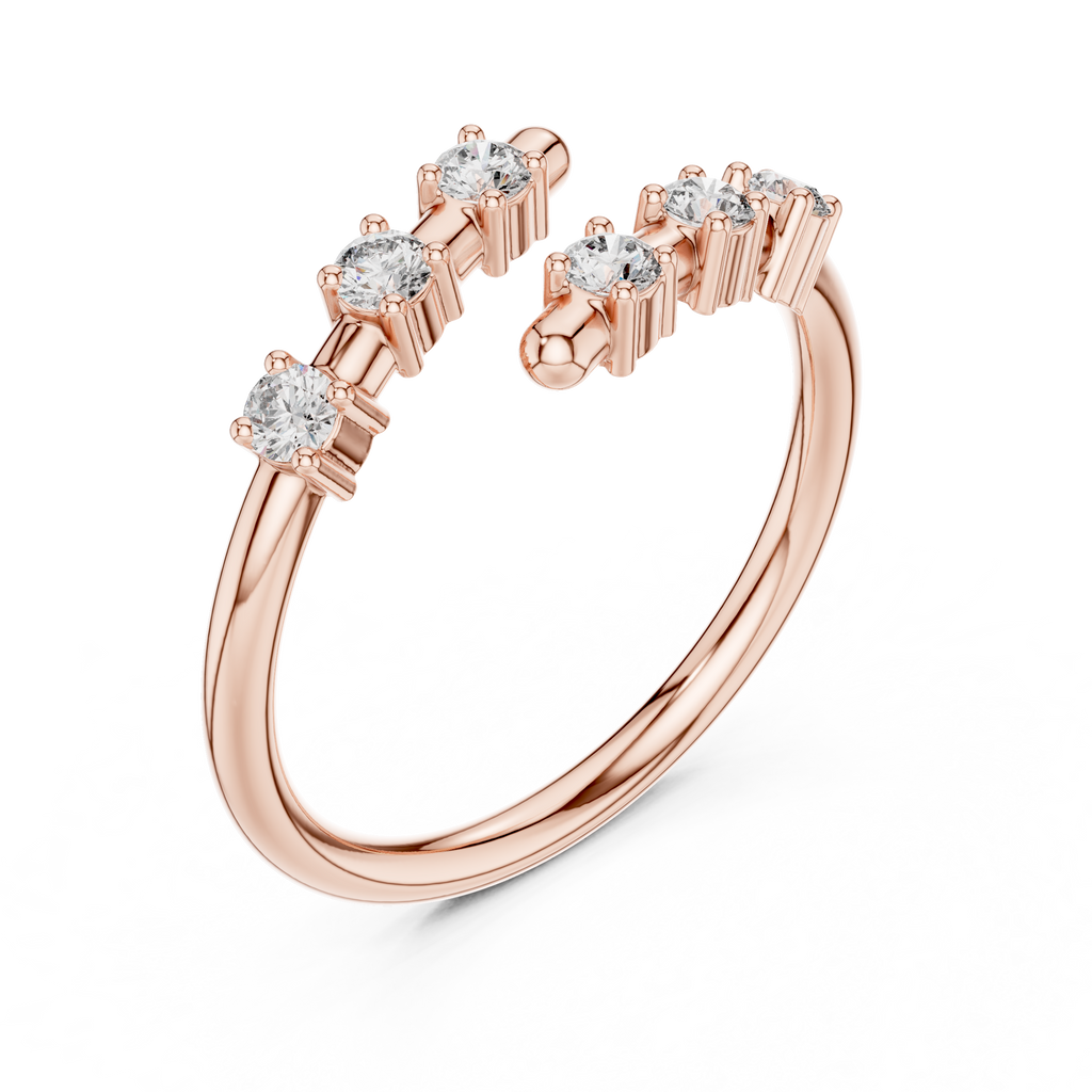 Six Stone Diamond Band Ring in Sterling Silver