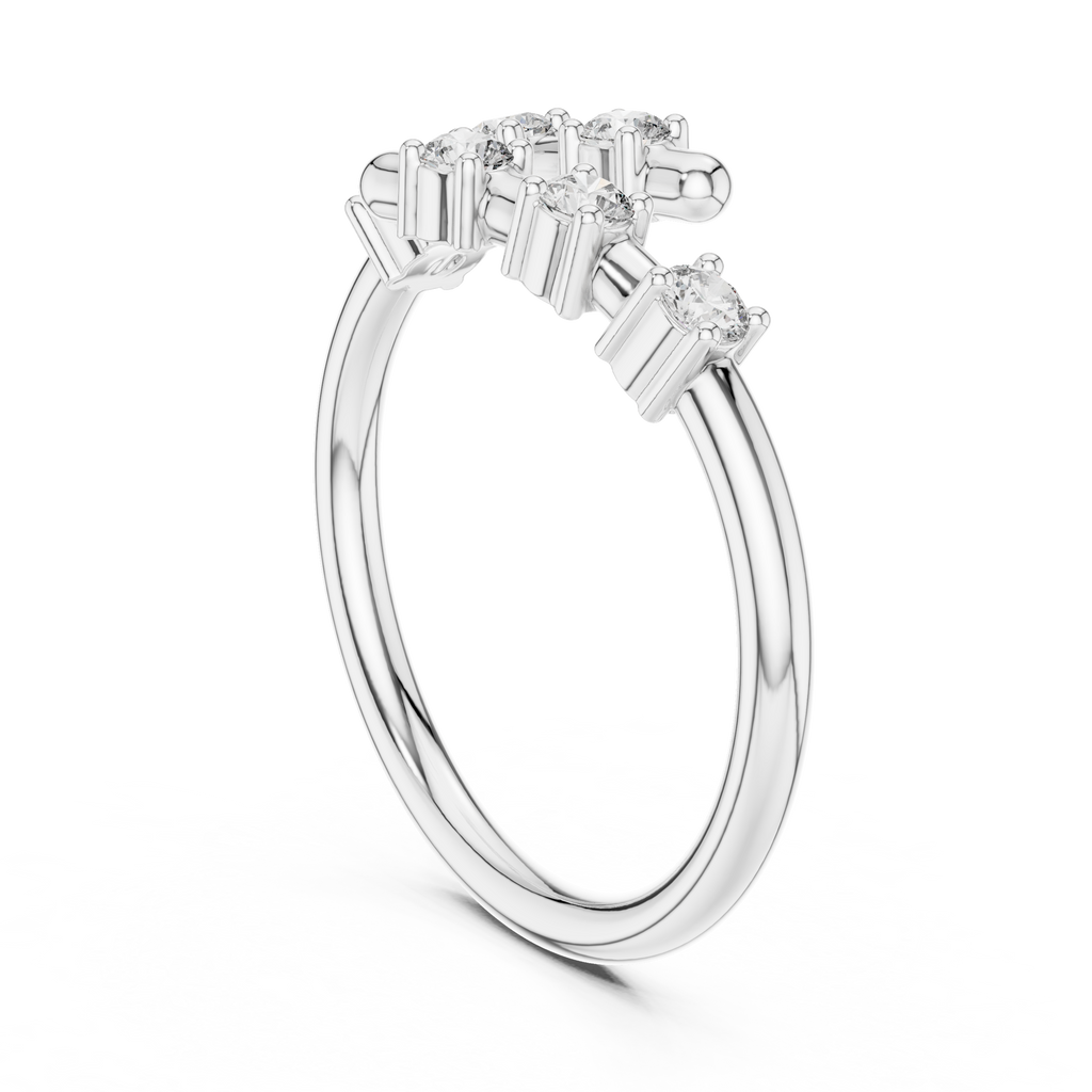 Six Stone Diamond Band Ring in Sterling Silver