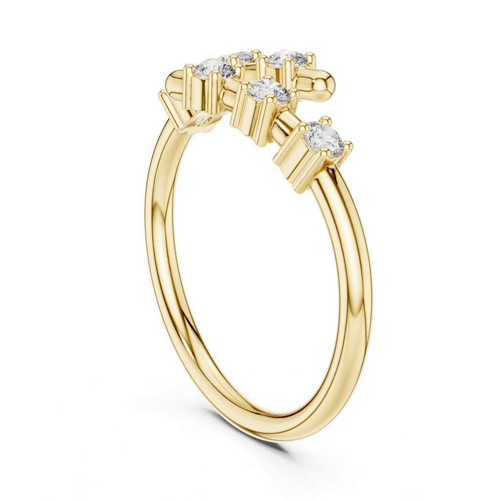 Six Stone Diamond Band Ring in Sterling Silver