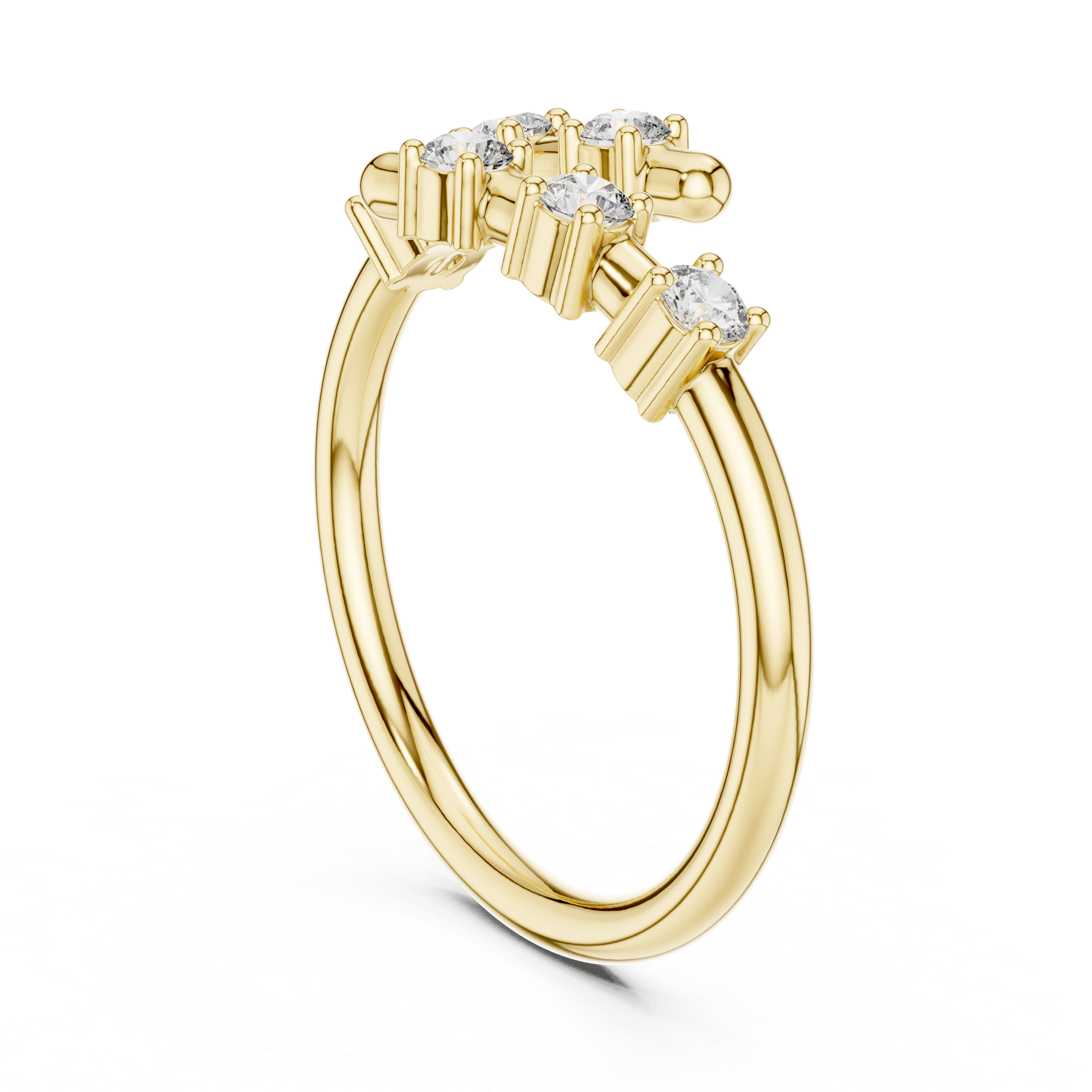 Six Stone Diamond Band Ring in Sterling Silver