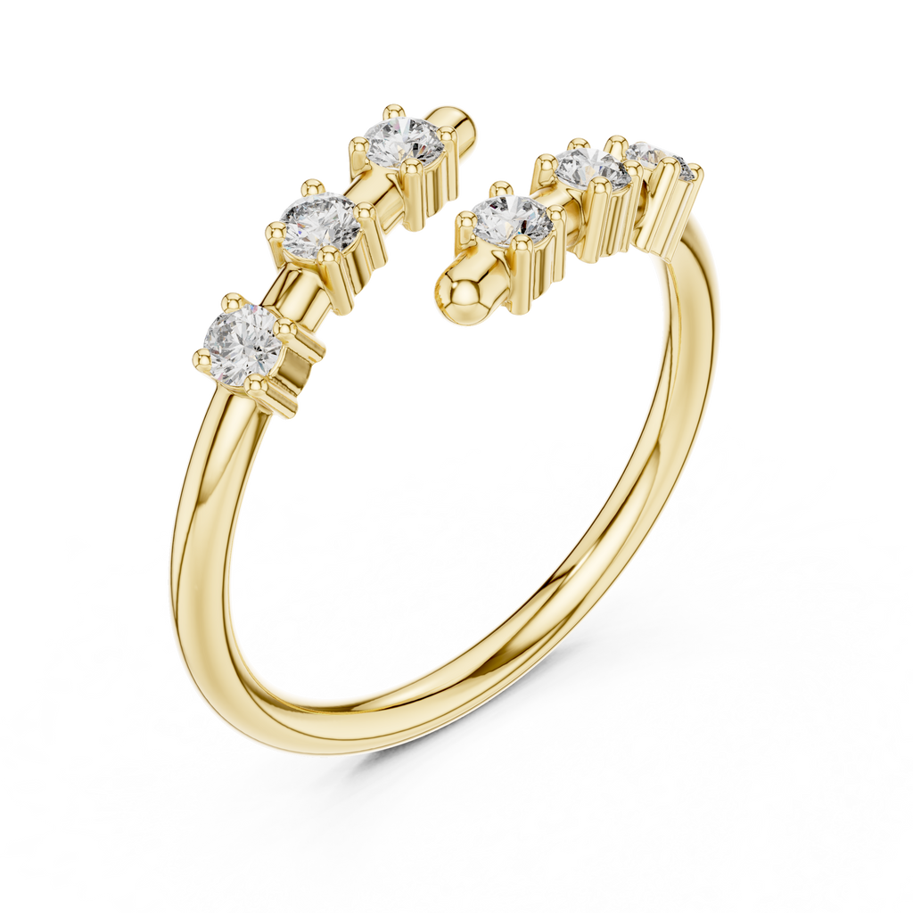 Six Stone Diamond Band Ring in Sterling Silver
