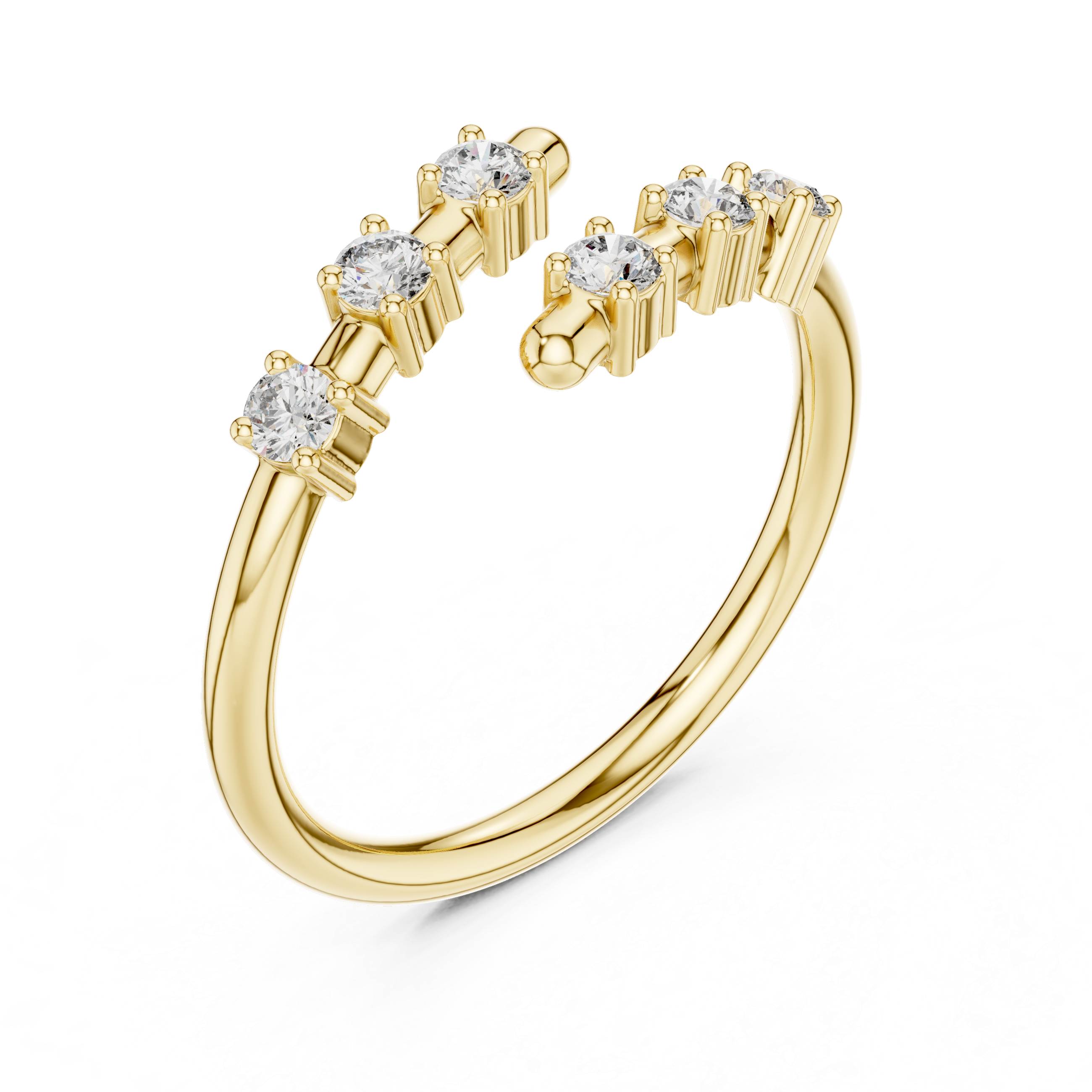 Six Stone Diamond Band Ring in Sterling Silver