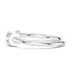 Three Stone Diamond Bar Ring in Sterling Silver
