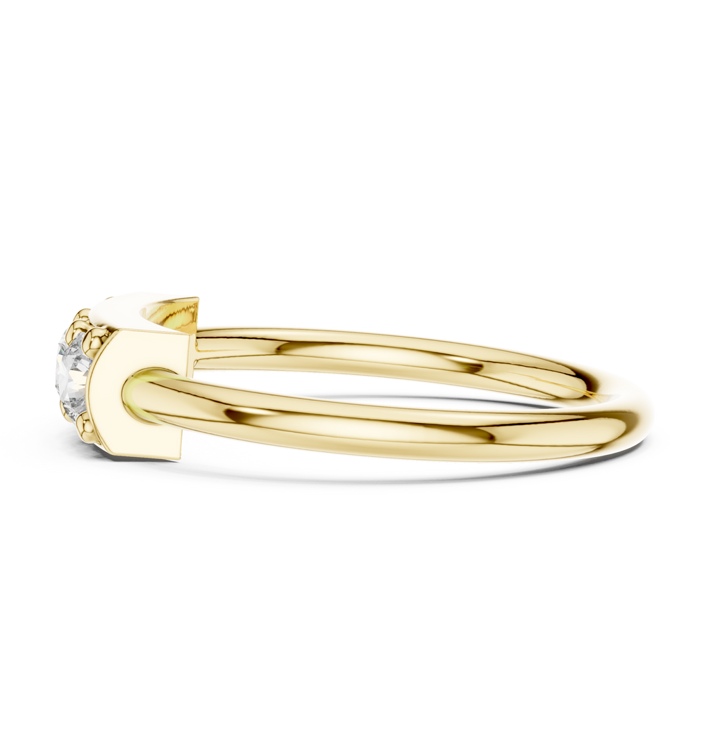 Three Stone Diamond Bar Ring in Sterling Silver